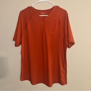 Athleta Women’s Size XL 3/4 Sleeve Sunchaser Tee Shirt Orange Workout Athleisure